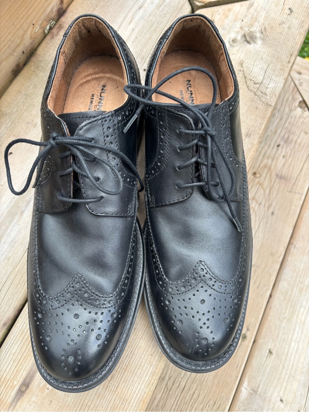 Nunn Bush Men's Black Leather Wingtip Oxford Dress Shoes